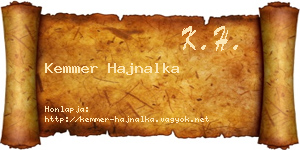 Kemmer Hajnalka névjegykártya